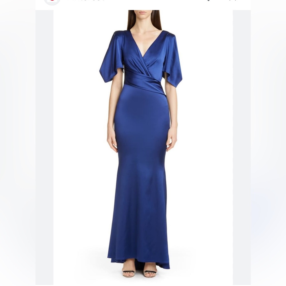 TALBOT‎ RUNHOF Tulip-Sleeve Satin Gown - Picture 15 of 16